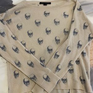 Skull cashmere cream sweater